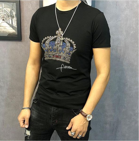 men tshirt 100% cotton iron drill design tees 2021 drop shipping good quality, White;black
men tshirt 100% cotton iron drill design tees 2021 drop shipping good quality, White;black