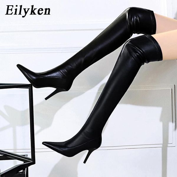 eilyken pu leather pointed toe women over the knee boots fashion stiletto heels nightclub booties shoes, Black
eilyken pu leather pointed toe women over the knee boots fashion stiletto heels nightclub booties shoes, Black