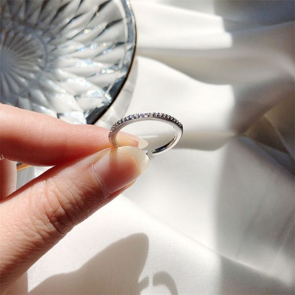 925 sterling silver thin row women's trendy design fold index finger diamond ring simple net red hand jewelry
925 sterling silver thin row women's trendy design fold index finger diamond ring simple net red hand jewelry