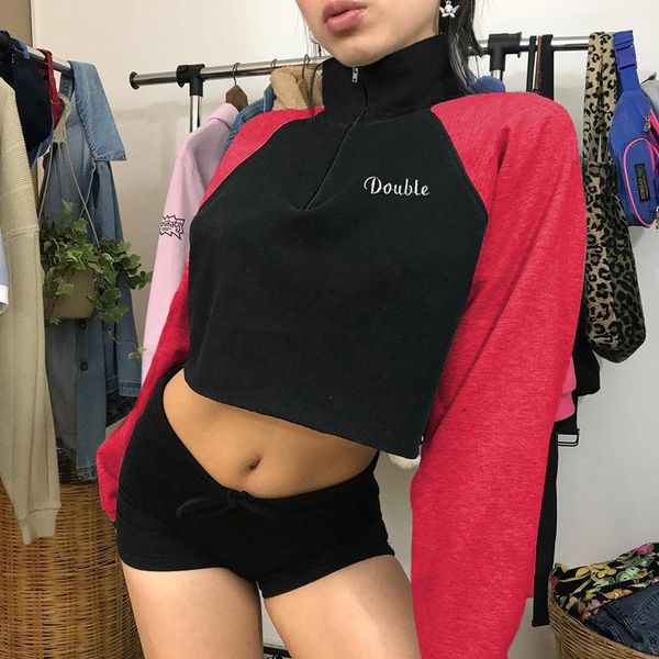 women's jackets 2021women autumn pullovers casual turtleneck letter embroidery minimalist zipper front cut long raglan sleeve sweatshir, Black;brown
women's jackets 2021women autumn pullovers casual turtleneck letter embroidery minimalist zipper front cut long raglan sleeve sweatshir, Black;brown