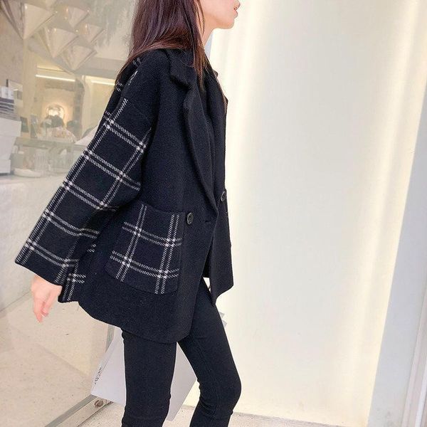 2020 new autumn and winter womens coat plaid fashion woolen coats casual short thicken warm jacket1, Black
2020 new autumn and winter womens coat plaid fashion woolen coats casual short thicken warm jacket1, Black