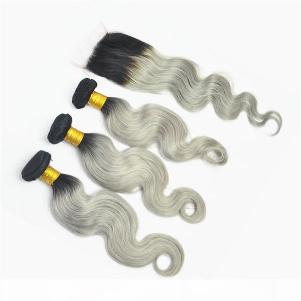 1b grey ombre peruvian virgin human hair with closure 4pcs lot two tone 3bundles peruvian hair with body wave 4x4 lace closure, Black
1b grey ombre peruvian virgin human hair with closure 4pcs lot two tone 3bundles peruvian hair with body wave 4x4 lace closure, Black