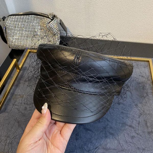 stingy brim hats pu leather hat for women winter net yarn vintage navy warm fashion female sunshade holiday octagonal chapeu, Blue;gray
stingy brim hats pu leather hat for women winter net yarn vintage navy warm fashion female sunshade holiday octagonal chapeu, Blue;gray