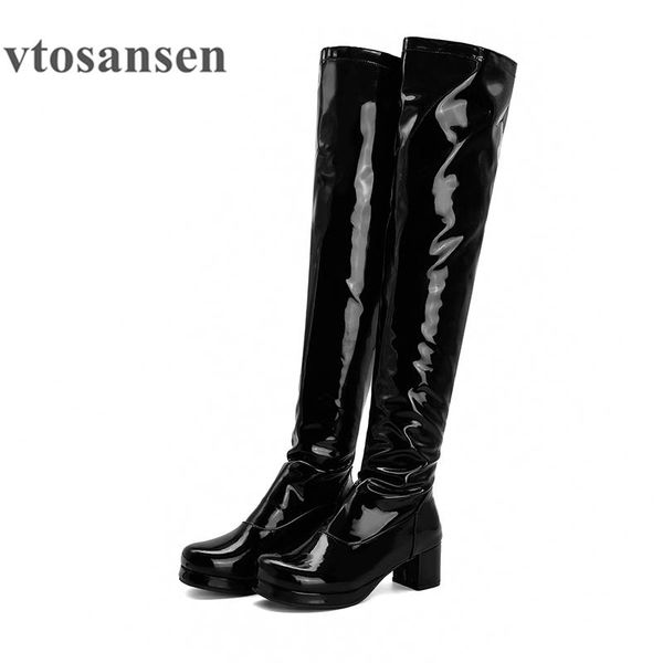 new shoe patent leather waterproof over the knee boots women candy colors green yellow fashion style long boots with high heels, Black
new shoe patent leather waterproof over the knee boots women candy colors green yellow fashion style long boots with high heels, Black