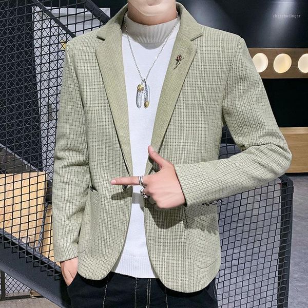 2020 men's fine plaid casual suit youth autumn woolen slim handsome casual single blazer1, White;black
2020 men's fine plaid casual suit youth autumn woolen slim handsome casual single blazer1, White;black