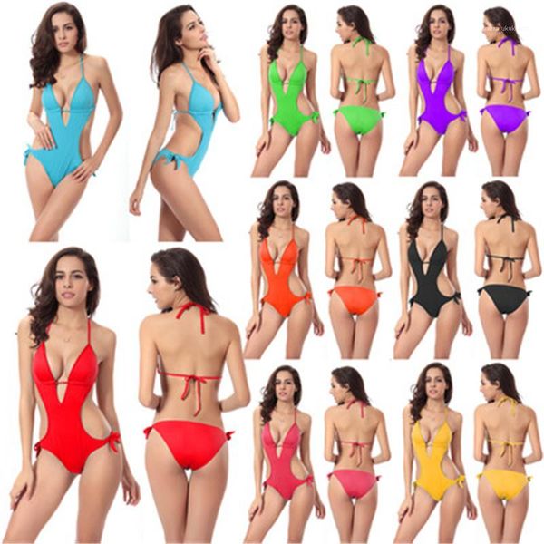 new solid color back straps beach swimming pool bikini womens one-piece swimsuit fashion trend open back sling swimwear summer female, White;black
new solid color back straps beach swimming pool bikini womens one-piece swimsuit fashion trend open back sling swimwear summer female, White;black