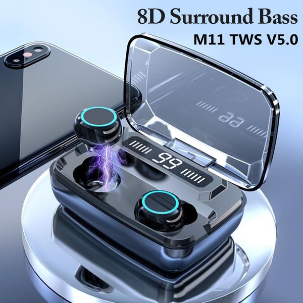 m11 earphone tws v5.0 stereo bass sport touch control headset earbuds wireless bluetooth headphone with 3300mah led digital charging box
m11 earphone tws v5.0 stereo bass sport touch control headset earbuds wireless bluetooth headphone with 3300mah led digital charging box