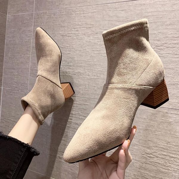 boots brand women's shoes high heel boots-women winter footwear fashion stiletto rubber pointy ankle 2021 autumn flock1, Black
boots brand women's shoes high heel boots-women winter footwear fashion stiletto rubber pointy ankle 2021 autumn flock1, Black