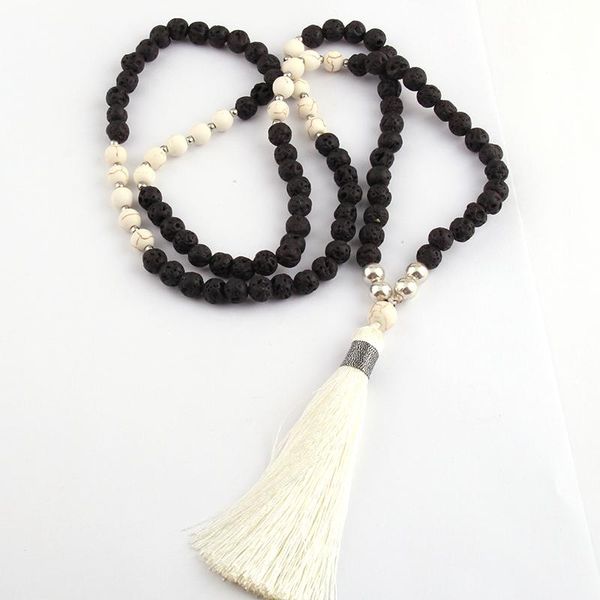 pendant necklaces fashion black lava white stone long tassel necklace for women lariat, Silver
pendant necklaces fashion black lava white stone long tassel necklace for women lariat, Silver