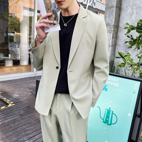 2020 spring suit men loose solid color wedding suits for men streetwear social formal grooming ternos 2 pieces set costume homme1, White;black
2020 spring suit men loose solid color wedding suits for men streetwear social formal grooming ternos 2 pieces set costume homme1, White;black