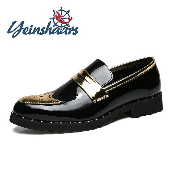 classic leather fashion shoes men business wedding shoes party casual slip on formal shiny loafers mocasines hombre, Black
classic leather fashion shoes men business wedding shoes party casual slip on formal shiny loafers mocasines hombre, Black
