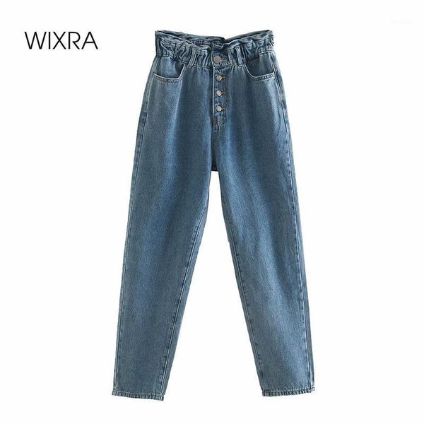 wixra female high elatic waist jeans pants buttons new fashion classic casual harem basic denim trousers1, Blue
wixra female high elatic waist jeans pants buttons new fashion classic casual harem basic denim trousers1, Blue