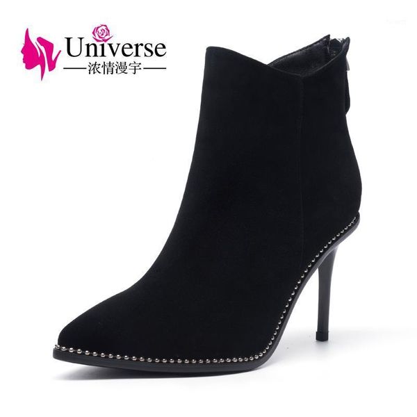universe silm super high heel black sude leather ankle boots for women shoes ladies fashion winter boots g3941
universe silm super high heel black sude leather ankle boots for women shoes ladies fashion winter boots g3941