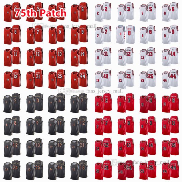 printed 75th patch city basketball jerseys 9 nikola 11 demar vucevic derozan 8 zach 2 lonzo lavine ball thompson caruso williams white brown, Black;red
printed 75th patch city basketball jerseys 9 nikola 11 demar vucevic derozan 8 zach 2 lonzo lavine ball thompson caruso williams white brown, Black;red