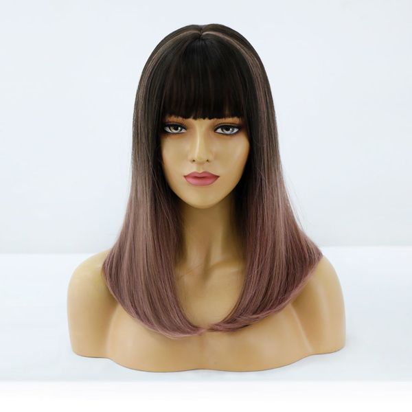 costume accessories long straight brown to pink ombre daily synthetic wig for black white women heat resistant fiber hair with bangs cosplay, Silver
costume accessories long straight brown to pink ombre daily synthetic wig for black white women heat resistant fiber hair with bangs cosplay, Silver