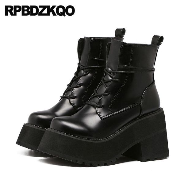 boots black women autumn round toe short ankle female shoes lace up 2021 fall harajuku high heel chunky platform gothic punk
boots black women autumn round toe short ankle female shoes lace up 2021 fall harajuku high heel chunky platform gothic punk