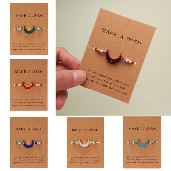 bohemian imitation natural stone resin crescent moon hand-woven with paper card bracelet for women rope chain bracelet jewelry, Black
bohemian imitation natural stone resin crescent moon hand-woven with paper card bracelet for women rope chain bracelet jewelry, Black