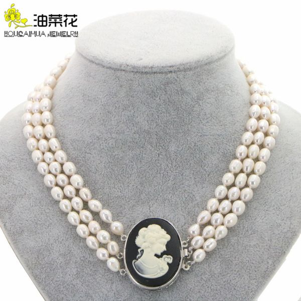 natural ingredients 8-9mm3rows white baroque pearl carved & women girl necklace wedding christmas gift jewelry wholesale price 0927, Silver
natural ingredients 8-9mm3rows white baroque pearl carved & women girl necklace wedding christmas gift jewelry wholesale price 0927, Silver