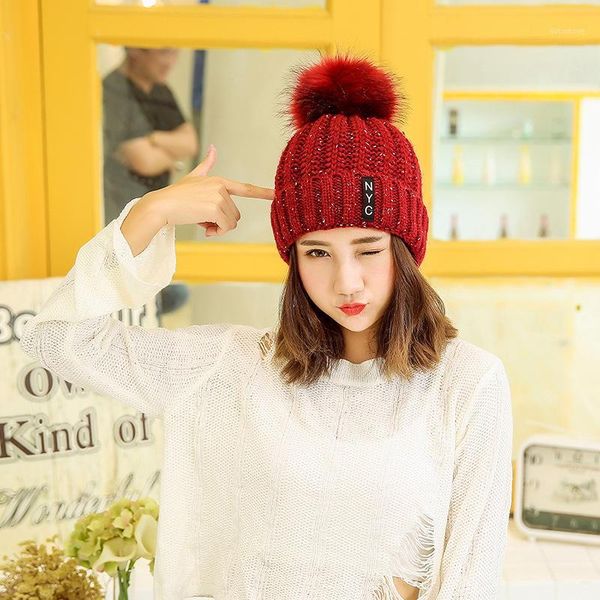 new women's winter fashion warm wool hat, outdoor warm windshield, knit hat with a big hair ball1, Blue;gray
new women's winter fashion warm wool hat, outdoor warm windshield, knit hat with a big hair ball1, Blue;gray