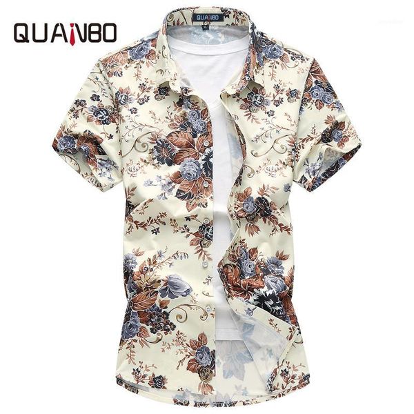 quanbo new arrival summer casual shirts men clothing mens floral short sleeve plus size -6xl 7xl camisa masculina1, White;black 
quanbo new arrival summer casual shirts men clothing mens floral short sleeve plus size -6xl 7xl camisa masculina1, White;black