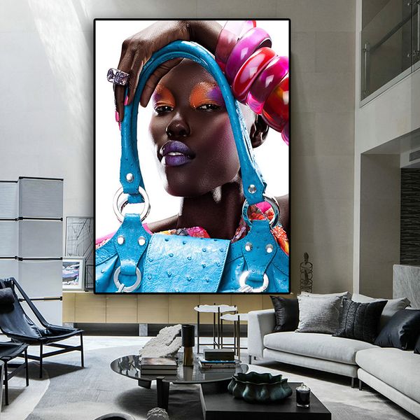 fashion african american black woman oil painting on canvas posters and prints scandinavian art wall picture for living room
fashion african american black woman oil painting on canvas posters and prints scandinavian art wall picture for living room