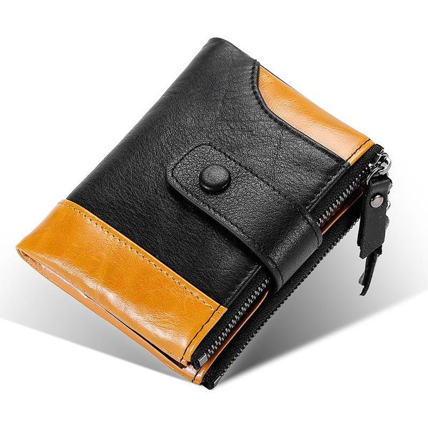 wallets splice 100% genuine leather men wallet coin purse small mini card holder double zipper portomonee male walet pocket, Red;black
wallets splice 100% genuine leather men wallet coin purse small mini card holder double zipper portomonee male walet pocket, Red;black