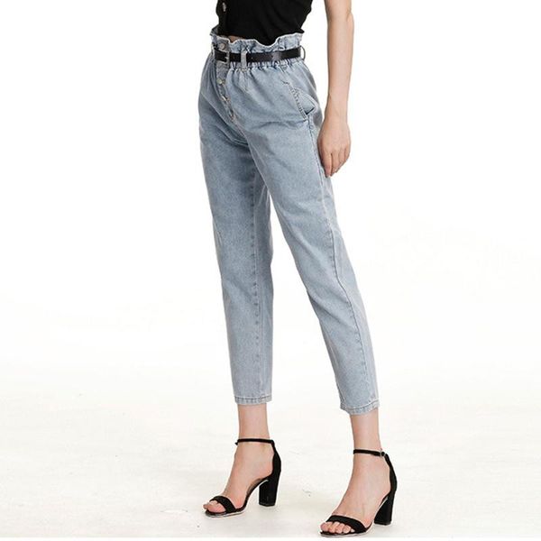 women straight-leg pants are thin and high-waisted elastic casual denim plus size jeans women ruffled high-waisted, Blue
women straight-leg pants are thin and high-waisted elastic casual denim plus size jeans women ruffled high-waisted, Blue