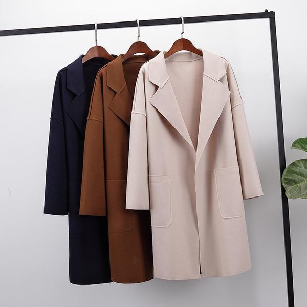 2020 autumn new korean version of the large size women's woolen coat loose thin long section woolen coat female winter jackets1, Black
2020 autumn new korean version of the large size women's woolen coat loose thin long section woolen coat female winter jackets1, Black