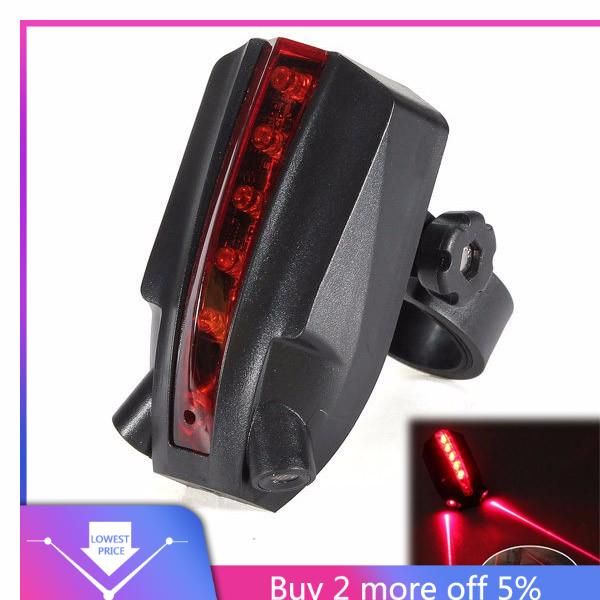 2 Laser+5 Led Rear Bike Bicycle Tail Light Beam Safety Warning Red Lamp Bike Light Bicycle Bicicleta Accessories