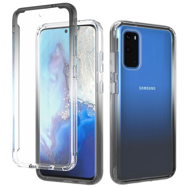 ultra thin high transparent tpu pc hybrid color changing bumper case for samsung galaxy s20 plus ultra note 10 plus