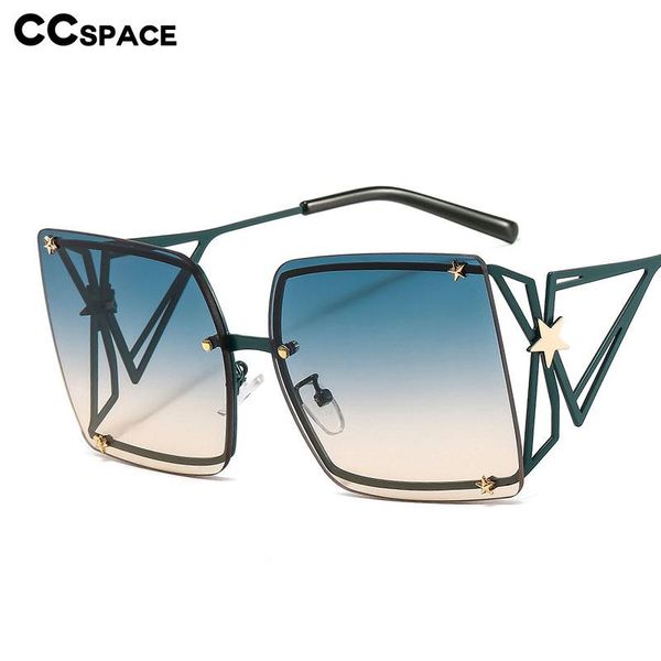 sunglasses 46556 oversized square rimless goggle stars men women fashion shades uv400 vintage glasses, White;black
sunglasses 46556 oversized square rimless goggle stars men women fashion shades uv400 vintage glasses, White;black