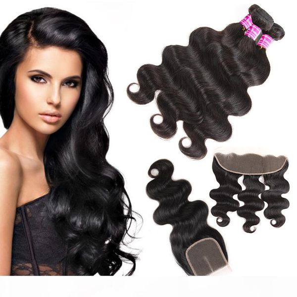 superior supplier brazilian virgin hair body wave 3 bundles with lace closure & frontal raw peruvian indian human hair extensions wefts, Black
superior supplier brazilian virgin hair body wave 3 bundles with lace closure & frontal raw peruvian indian human hair extensions wefts, Black