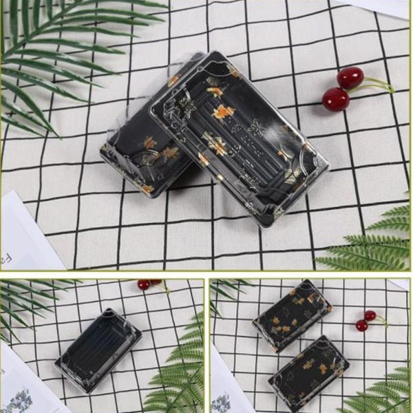100pcs disposable sushi packing box fruit cake carry out container take out boxes (black)
100pcs disposable sushi packing box fruit cake carry out container take out boxes (black)