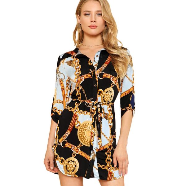 womens clothing fashion chain pattern print blouses contrast color women shirts sashes lady shirt dresses 2020 new wholesale, White
womens clothing fashion chain pattern print blouses contrast color women shirts sashes lady shirt dresses 2020 new wholesale, White