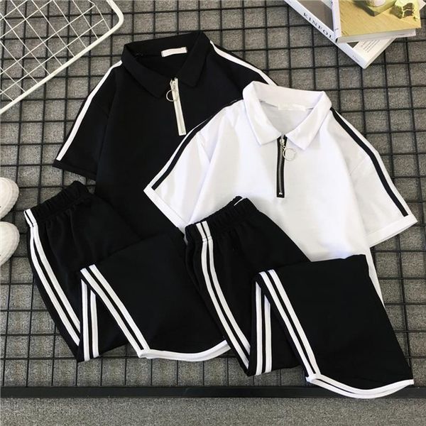 2 piece set women striped casual streetwear zipper sport tracksuit women t shirt pants harajuku two piece outfits, Gray
2 piece set women striped casual streetwear zipper sport tracksuit women t shirt pants harajuku two piece outfits, Gray