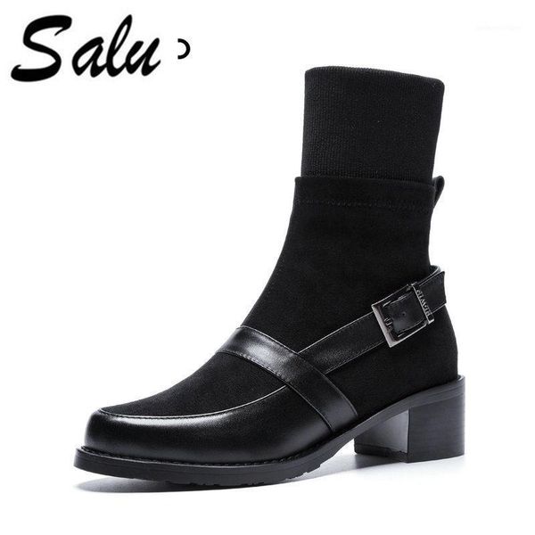 boots salu genuine leather women ankle winter shoes woman platform high heels half short warm fur ladies shoes1, Black
boots salu genuine leather women ankle winter shoes woman platform high heels half short warm fur ladies shoes1, Black