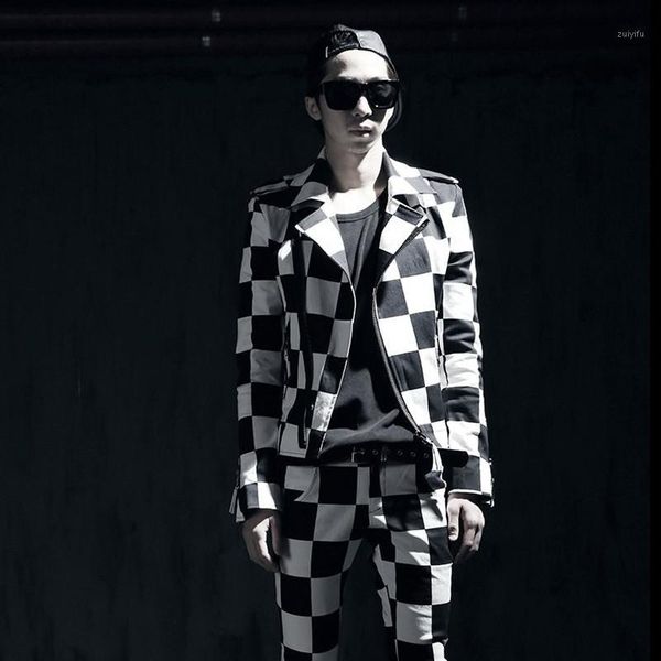 autumn men cotton white black plaid hip hop punk jacket jaqueta masculina men nightclub dj stage costume gothic japan style coat1, Black;brown
autumn men cotton white black plaid hip hop punk jacket jaqueta masculina men nightclub dj stage costume gothic japan style coat1, Black;brown