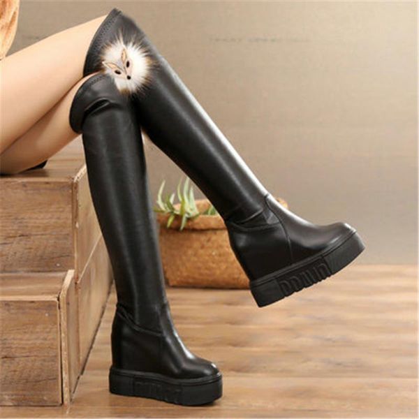 2020 winter women high boots fashion hidden heel woman leather long boot warm plush thigh high boots for women platform shoes, Black
2020 winter women high boots fashion hidden heel woman leather long boot warm plush thigh high boots for women platform shoes, Black