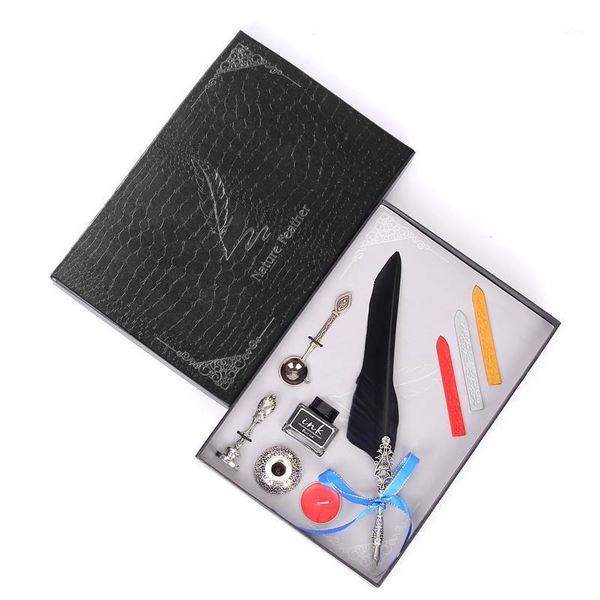 multicolor european retro feather pen teacher's day gift boxed a pair of three-color stickers + a spoon student stationery set1
multicolor european retro feather pen teacher's day gift boxed a pair of three-color stickers + a spoon student stationery set1