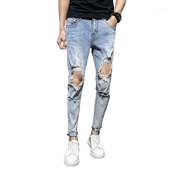wholesale 2020 fashion casual retro denim jeans male beggar ripped hole scratched pants spirit guy ankle length pants1, Blue
wholesale 2020 fashion casual retro denim jeans male beggar ripped hole scratched pants spirit guy ankle length pants1, Blue