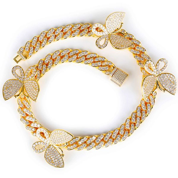 12mm hip hop shining colorful cubic zircon cuban chain link bling tennis chain charm butterfly pendant graduated jewelry, Black
12mm hip hop shining colorful cubic zircon cuban chain link bling tennis chain charm butterfly pendant graduated jewelry, Black