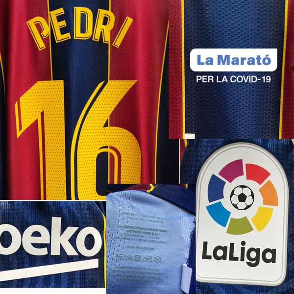 2020 match worn player issue messi griezmann pedri la marato american college football shirt, Black
2020 match worn player issue messi griezmann pedri la marato american college football shirt, Black