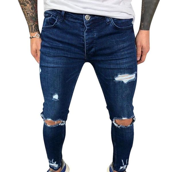 men's jeans mens destroyed skinny cool stretch ripped denim trousers for men casual slim fit hip hop pencil pants with hole, Blue
men's jeans mens destroyed skinny cool stretch ripped denim trousers for men casual slim fit hip hop pencil pants with hole, Blue