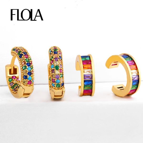 hoop & huggie flola gold filled earrings for women with crystal cz rainbow fashion jewelry gifts ersr28, Golden;silver
hoop & huggie flola gold filled earrings for women with crystal cz rainbow fashion jewelry gifts ersr28, Golden;silver