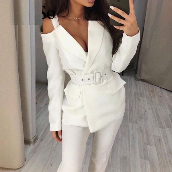 white off shoulder blazer suit sets women autumn long sleeve two piece set elegant ladies outfits pants suit
white off shoulder blazer suit sets women autumn long sleeve two piece set elegant ladies outfits pants suit