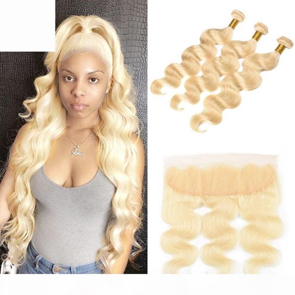 10"-24" 613 blonde bundles with frontal body wave peruvian brazilian malaysian human hair weave 3 bundle with 13x4 la, Black;brown
10"-24" 613 blonde bundles with frontal body wave peruvian brazilian malaysian human hair weave 3 bundle with 13x4 la, Black;brown