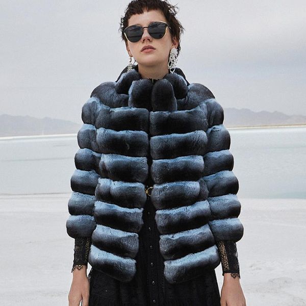 women's fur & faux cnegovik coat women fashion jacket natural rex outwear cropped chichilla color, Black
women's fur & faux cnegovik coat women fashion jacket natural rex outwear cropped chichilla color, Black