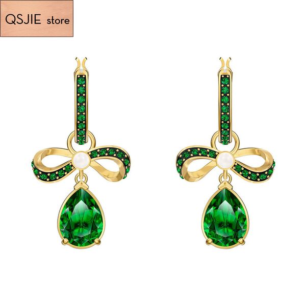 qsjie swa. {new style} green bow-knot water droplet pierced earrings charming fashion jewelry, Golden;silver
qsjie swa. {new style} green bow-knot water droplet pierced earrings charming fashion jewelry, Golden;silver