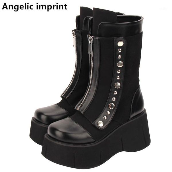 angelic imprint mori girl women motorcycle punk boots lady lolita middle boots woman high heels pumps shoes buckle rivets 33-471, Black
angelic imprint mori girl women motorcycle punk boots lady lolita middle boots woman high heels pumps shoes buckle rivets 33-471, Black