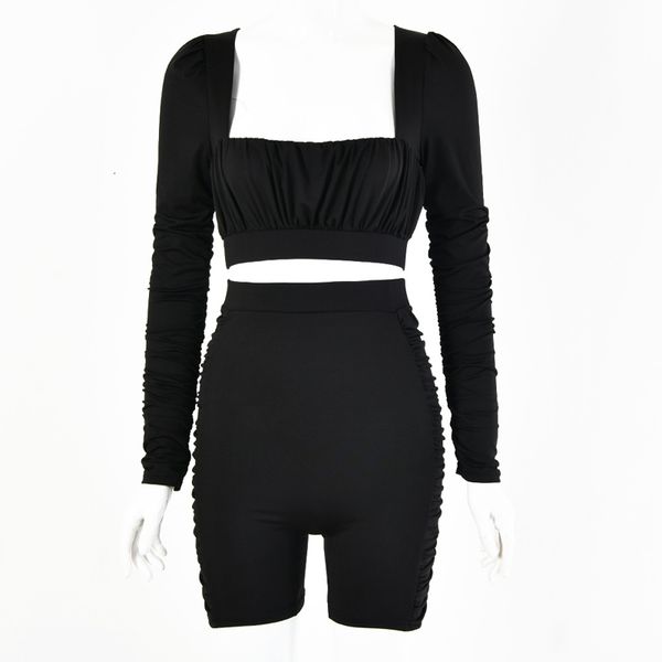 long training 2021 2-piece female square turtleneck t-shirt + women's high-waist shorts woman's suit new solid outfit z9lz, Black;white
long training 2021 2-piece female square turtleneck t-shirt + women's high-waist shorts woman's suit new solid outfit z9lz, Black;white